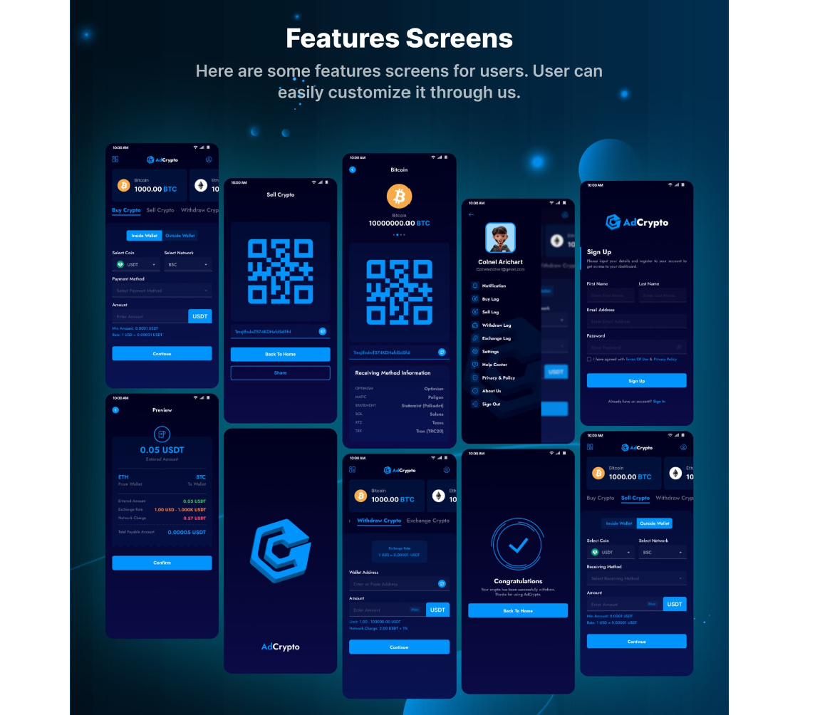 AdCrypto v1.4.0 - Cryptocurrency Exchange and Buy Sell Full Solution